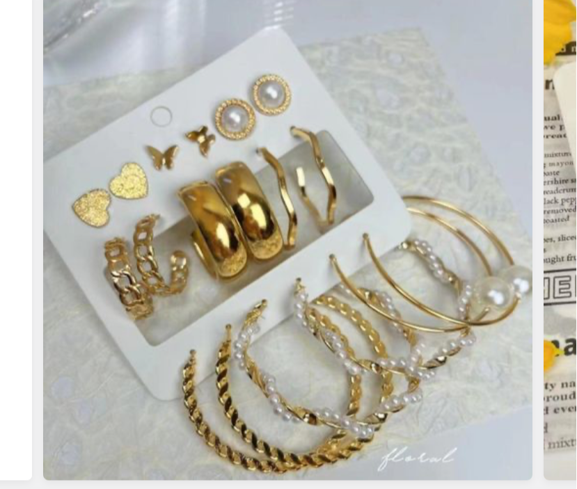 9 paires boucles d’oreilles